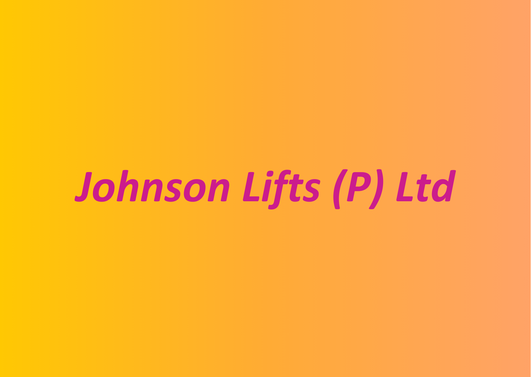 Johnson Lifts (P) Ltd 
